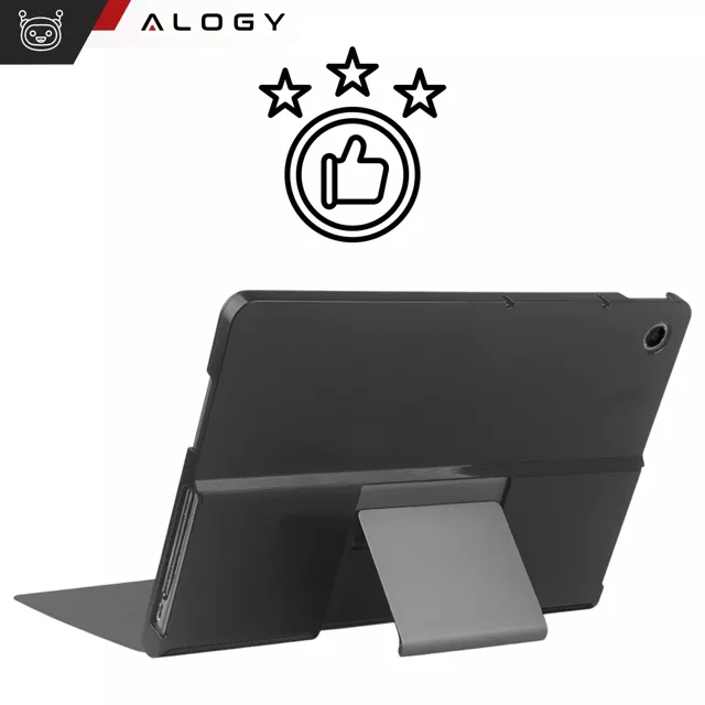 Etui + Szkło do Lenovo Tab Plus 11.5" 2024 TB351FU Alogy Book Cover Case obudowa na tablet Czarne + Rysik Gratis