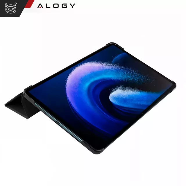 Etui + Szkło do Xiaomi Mi Pad 6 / 6 Pro 11" 2023 obudowa na tablet Alogy Book Cover Case Czarny + Rysik Gratis