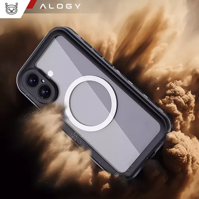 Etui Wodoodporne Alogy HydroArmor™ IP68 Case z przezroczystym tyłem Pancerna obudowa 360 do MagSafe do Apple iPhone 16 Plus