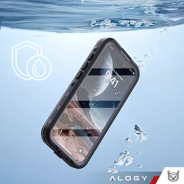 Etui Wodoodporne Alogy HydroArmor™ IP68 Case z przezroczystym tyłem Pancerna obudowa 360 do MagSafe do Apple iPhone 16 Pro