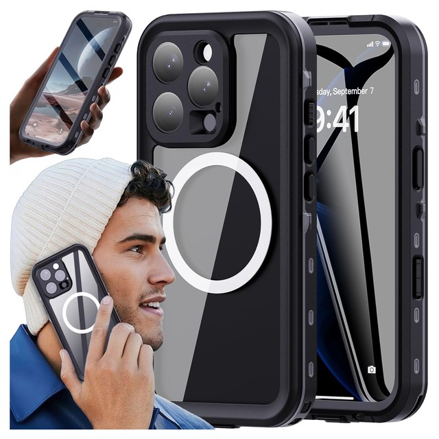 Etui Wodoodporne Alogy HydroArmor™ IP68 Case z przezroczystym tyłem Pancerna obudowa 360 do MagSafe do Apple iPhone 16 Pro Max