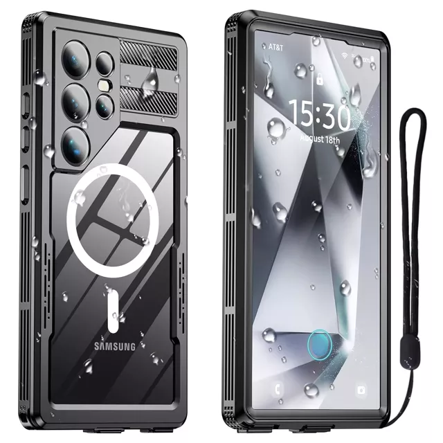 Etui Wodoodporne Alogy HydroArmor™ IP68 Case z przezroczystym tyłem Pancerna obudowa 360 do MagSafe do Apple iPhone 16 Pro Max