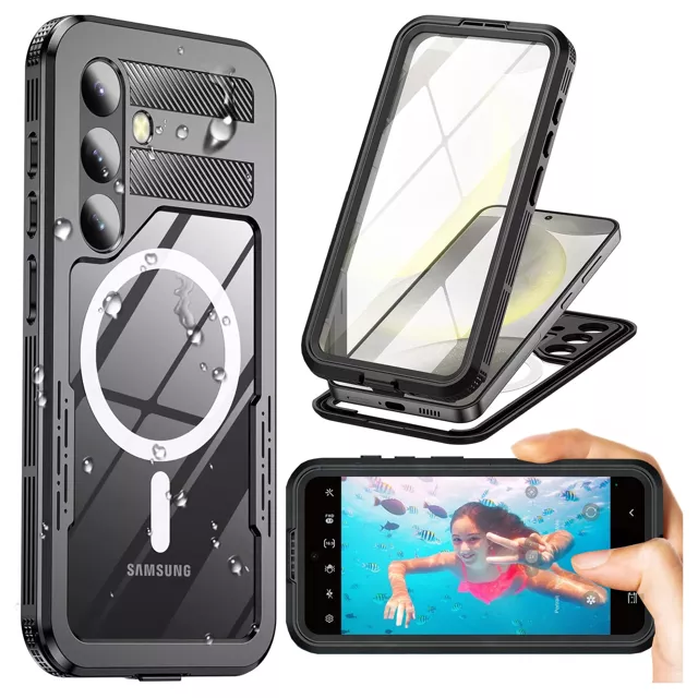 Etui Wodoodporne Alogy HydroArmor™ IP68 Case z przezroczystym tyłem Pancerna obudowa 360 do MagSafe do Samsung Galaxy S24