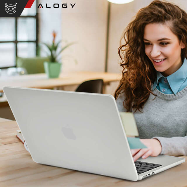 Etui do Apple Macbook Air 13.6 - M2/M3 2022/2023/2024/2025 Alogy AirGuard™ Elastyczna obudowa Matowa Przezroczysta Biel