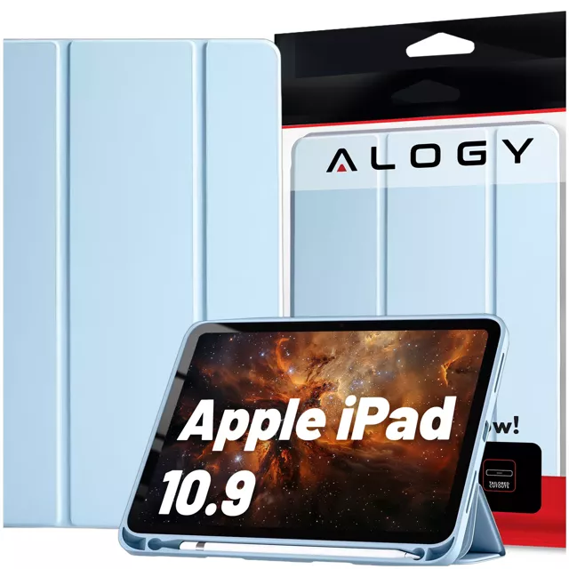 Etui do Apple iPad 10gen. 10.9" 2022 obudowa na tablet Alogy Smart Case Pencil Holder Niebieskie + Szkło