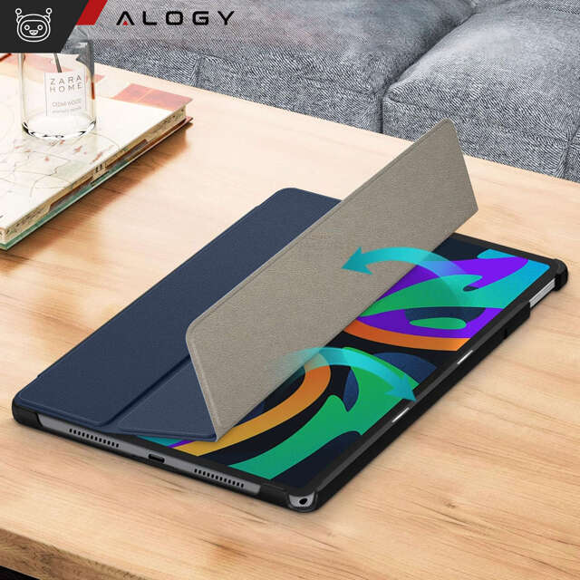 Etui do Lenovo Tab K11E / M11 10.95" TB330FU / TB330XU / TB331FC Book Case Cover z klapką obudowa futerał pokrowiec Alogy Granatowe + Szkło + Rysik