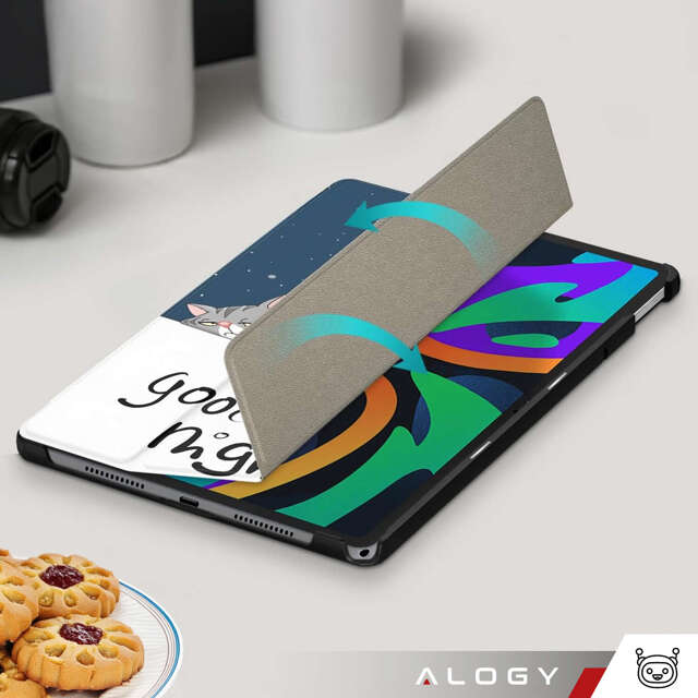 Etui do Lenovo Tab K11E / M11 10.95" TB330FU / TB330XU / TB331FC obudowa na tablet Case Alogy Book Cover Sleeping Cat + Szkło + Rysik