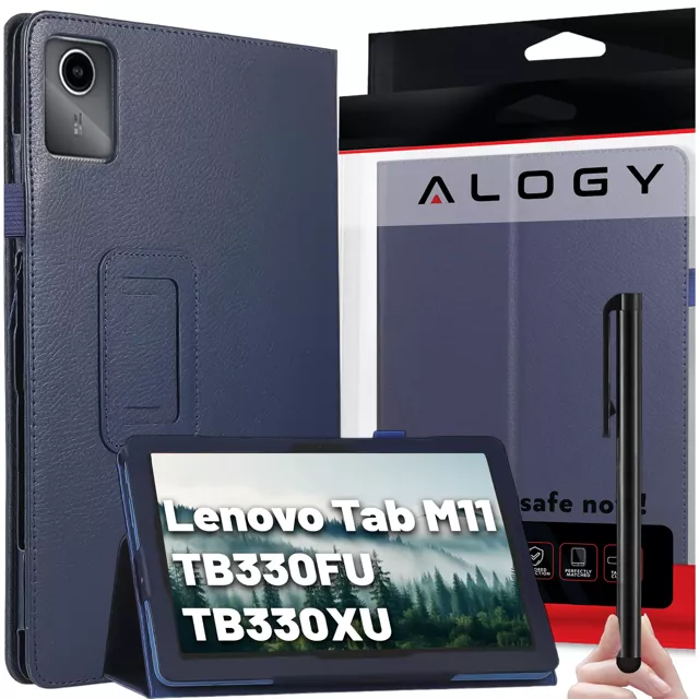 Etui do Lenovo Tab K11E / M11 10.95" TB330FU/TB330XU/TB331FC stojak pokrowiec obudowa z klapką na tablet Case Alogy Granatowe