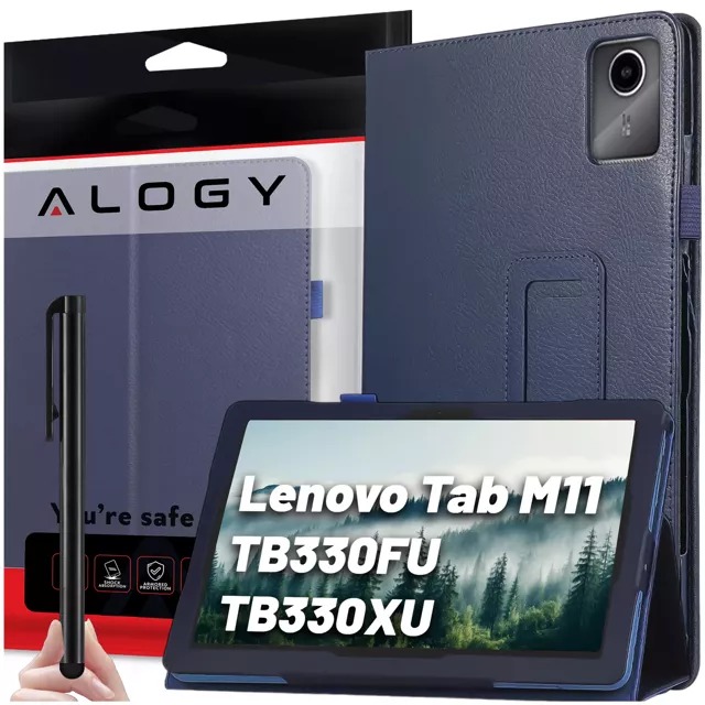 Etui do Lenovo Tab M11 10.95" TB330FU/TB330XU/TB331FC stojak pokrowiec obudowa z klapką na tablet Case Alogy Granatowe