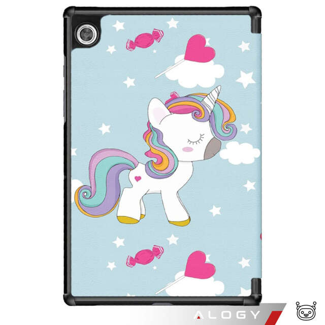 Etui do Samsung Galaxy Tab A9 2023 8.7" X110/X115 obudowa na tablet Case Alogy Book Cover Unicorn Jednorożec niebieskie