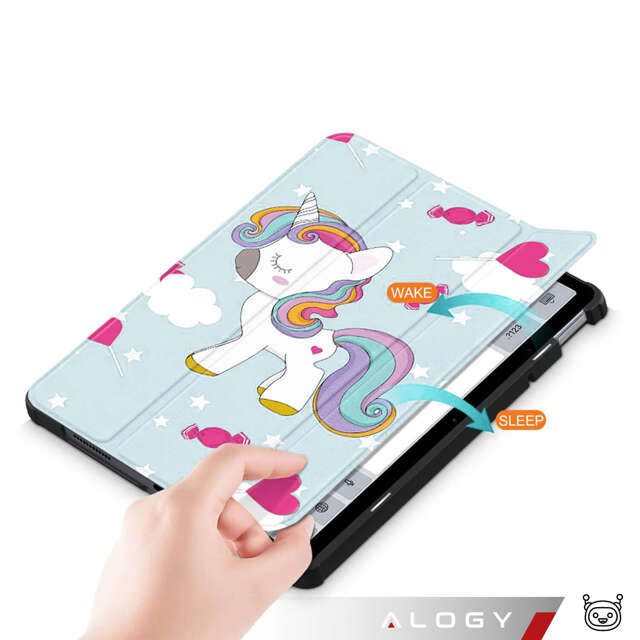 Etui do Samsung Galaxy Tab A9 2023 8.7" X110/X115 obudowa na tablet Case Alogy Book Cover Unicorn Jednorożec niebieskie