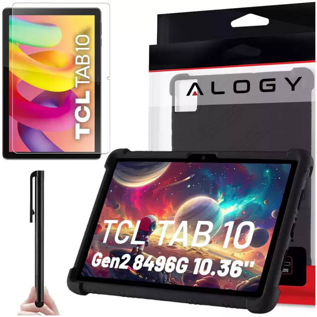 Etui do TCL TAB 10 Gen2 8496G 10.36" 10.4 obudowa na tablet silikonowe Alogy Stand Case Czarny