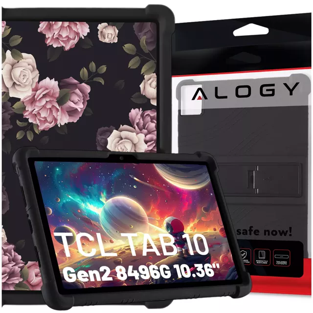 Etui do TCL TAB 10 Gen2 8496G 10.36" 10.4 obudowa na tablet silikonowe Alogy Stand Case Czarny