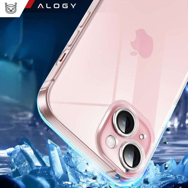 Etui do iPhone 15 Plus obudowa Case silikonowe przezroczyste ochrona aparatu osłona obiektywów Alogy Slim