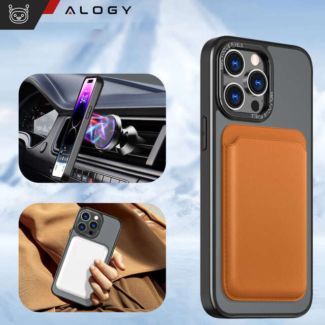 Etui do iPhone 15 Pro Alogy Matt Ring Case 360 obudowa pancerne matowe magnes do uchwytu czarne