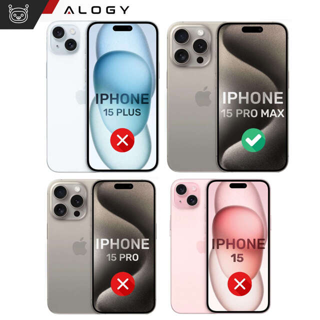 Etui do iPhone 15 Pro Max obudowa Case silikonowe przezroczyste ochrona aparatu osłona obiektywów Alogy Slim