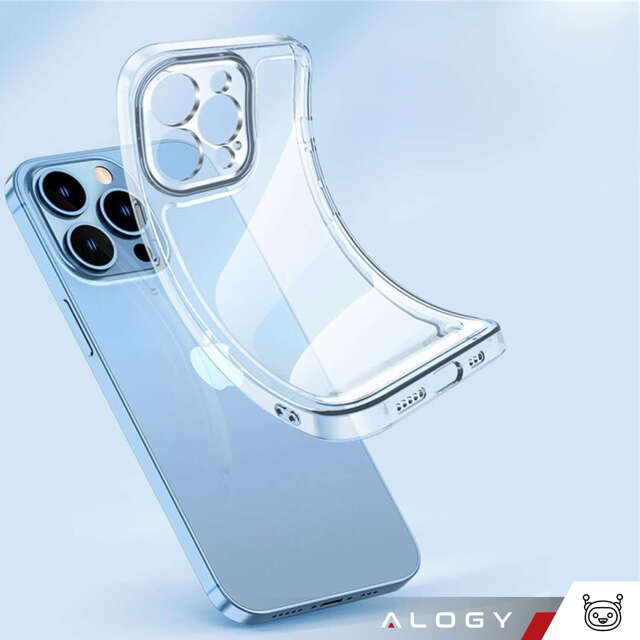 Etui do iPhone 15 Pro Max obudowa Case silikonowe przezroczyste ochrona aparatu osłona obiektywów Alogy Slim