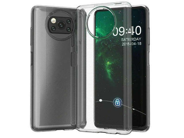 Etui na telefon silikonowe do Xiaomi Poco X3 NFC silikonowe przezroczyste