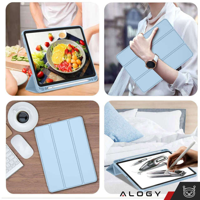 Etui ochronne Alogy Book Cover Pencil Case obudowa z miejscem na rysik do Apple iPad Air 6 11" (2024) / 4/5 (2020,2022) / iPad Pro 11 Niebieskie