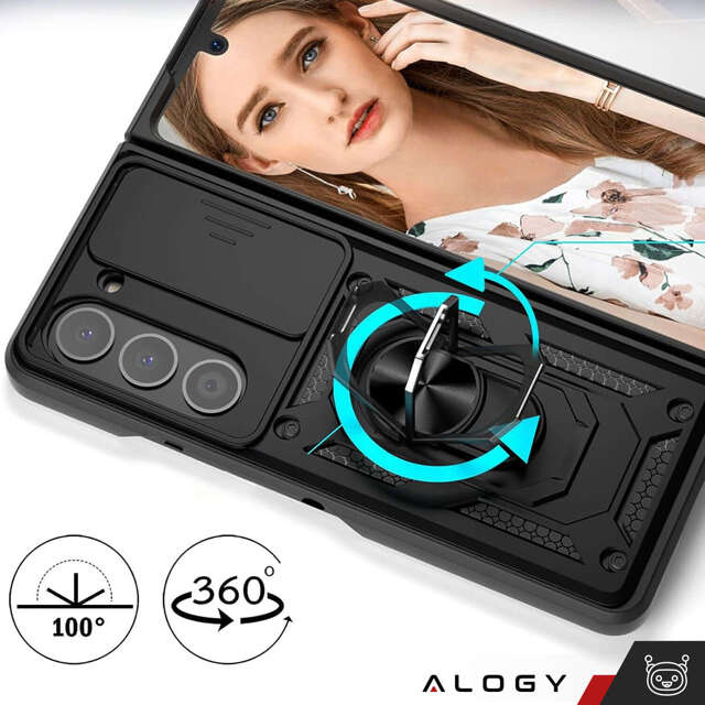 Etui ochronne Alogy Camshield Stand Ring z osłonką na aparat do Samsung Galaxy Z Fold 5