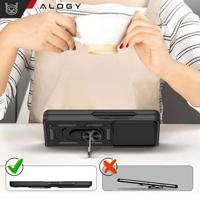 Etui ochronne Alogy Camshield Stand Ring z osłonką na aparat do Samsung Galaxy Z Fold 5