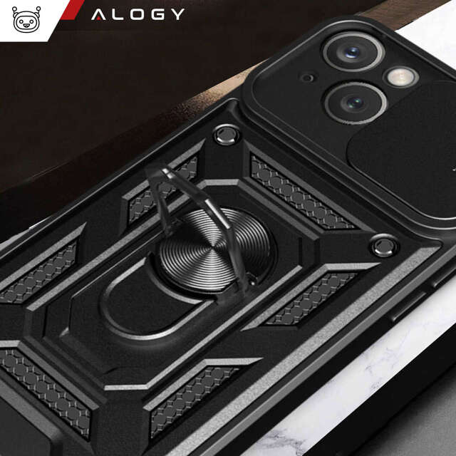 Etui ochronne Alogy Camshield Stand Ring z osłonką na aparat do iPhone 15