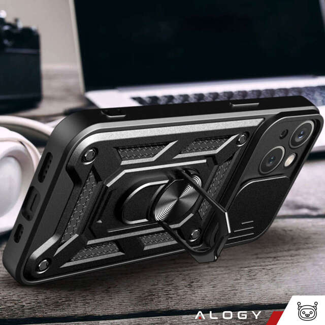 Etui ochronne Alogy Camshield Stand Ring z osłonką na aparat do iPhone 15