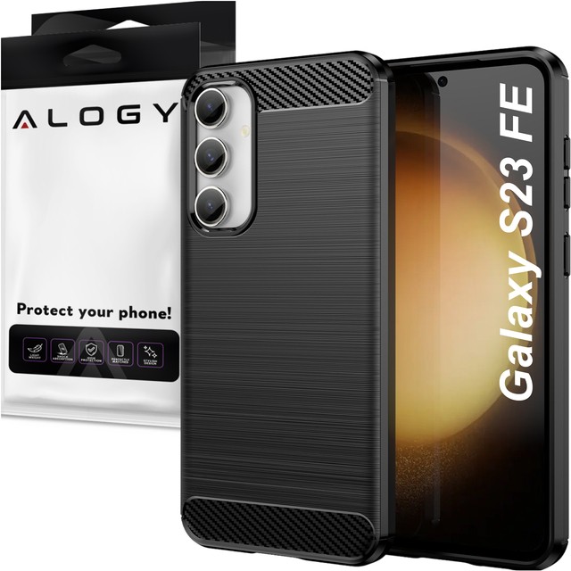 Etui ochronne do Samsung Galaxy S23 FE plecki na telefon Alogy Carbon Silicone obudowa czarne