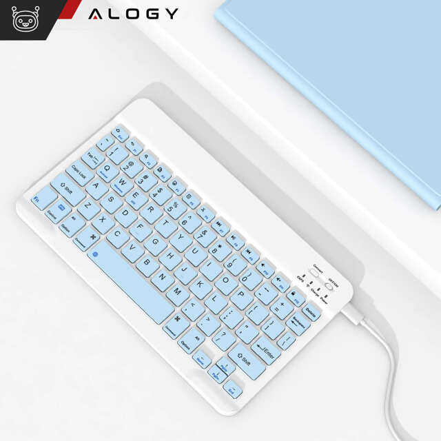 Etui ochronne z klawiaturą Alogy Keyboard case z miejscem na rysik klawiatura bezprzewodowa do Apple iPad (10 Gen.) 2022 10.9" niebieskie