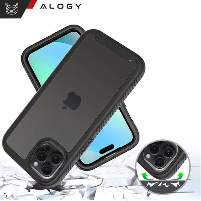 Etui pancerne czarne do Apple iPhone 15 Pro Alogy Defense360 Pro + folia hydrożelowa