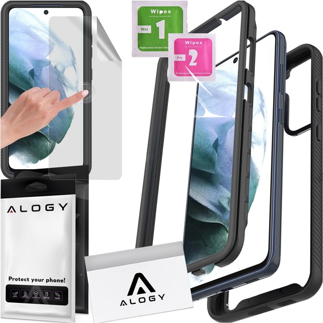 Etui pancerne czarne do Samsung Galaxy S23 FE Alogy Defense360 Pro + folia hydrożelowa