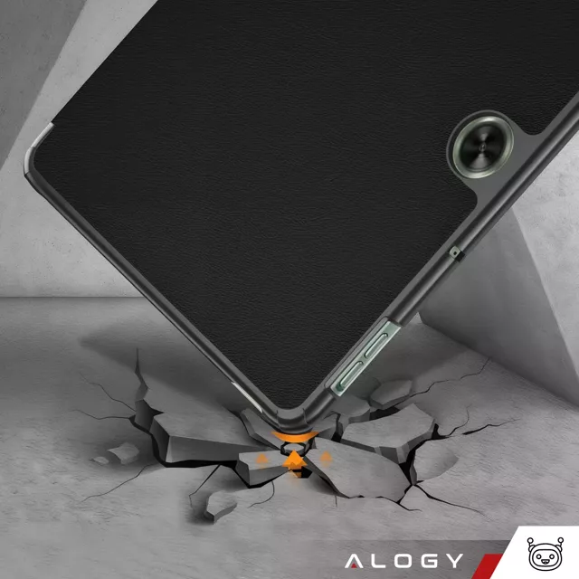 Etui + szkło do OnePlus Pad Go/Oppo Pad Air 2/Oppo Pad Neo 11.4" obudowa na tablet Case Alogy Book Czarny + Rysik Gratis 