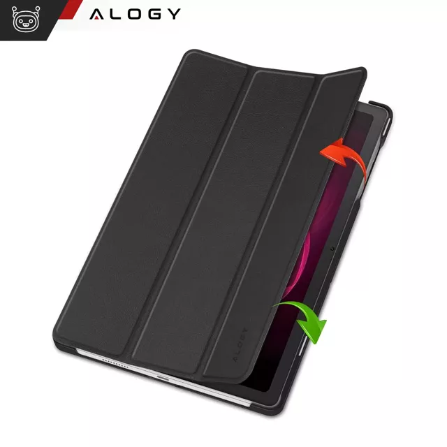 Etui + szkło do T-Mobile T Tablet 5G 10.36" obudowa na tablet Alogy Book Cover Case Czarne + Rysik Gratis