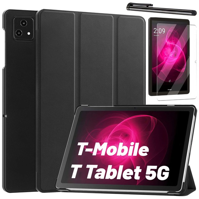 Etui + szkło do T-Mobile T Tablet 5G 10.36" obudowa na tablet Alogy Book Cover Case Czarne + Rysik Gratis