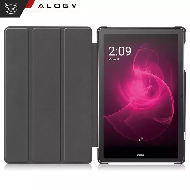 Etui + szkło do T-Mobile T Tablet 5G 10.36" obudowa na tablet Alogy Book Cover Case Czarne + Rysik Gratis