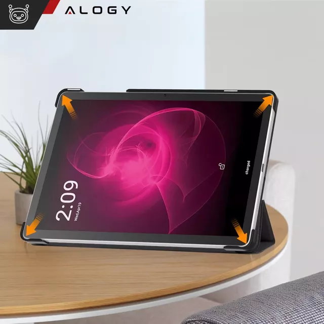 Etui + szkło do T-Mobile T Tablet 5G 10.36" obudowa na tablet Alogy Book Cover Case Czarne + Rysik Gratis