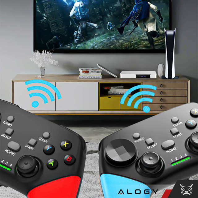 Gamepad Alogy Pad bezprzewodowy z uchwytem na telefon Gaming Set Czarny