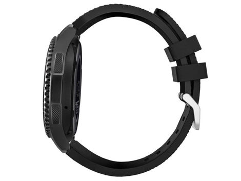 Gumowy pasek sportowy do Samsung Gear S3 / watch 46mm karbon czarny (22mm)