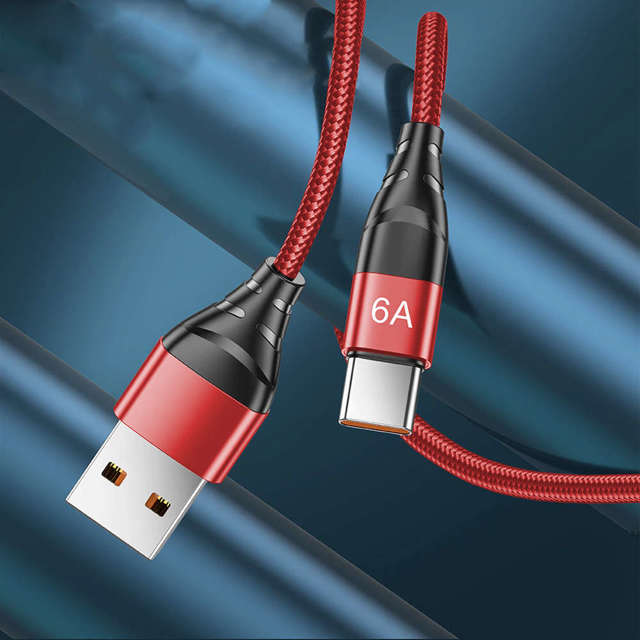 Kabel 1m Alogy przewód USB-A do USB-C Type C 6A Czerwony