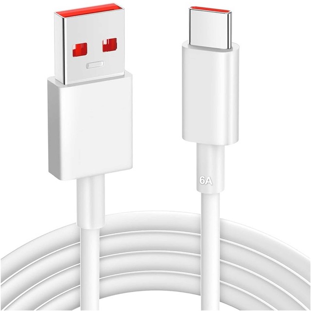 Kabel USB - USB-C typ C Alogy mocny szybki 67W 6A PD 1M przewód do Xiaomi Biały