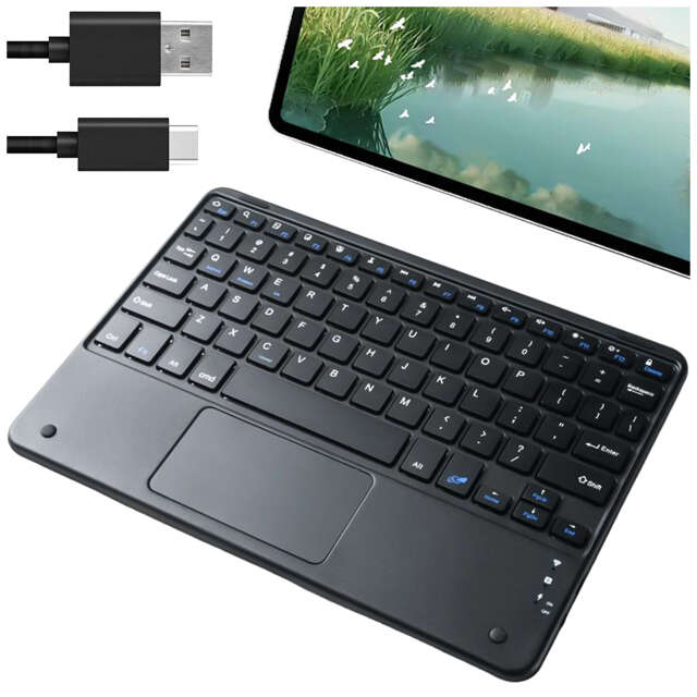 Klawiatura Bezprzewodowa z touchpadem Bluetooth touchpad do PC TV tabletu USB-C Alogy Wireless Czarna