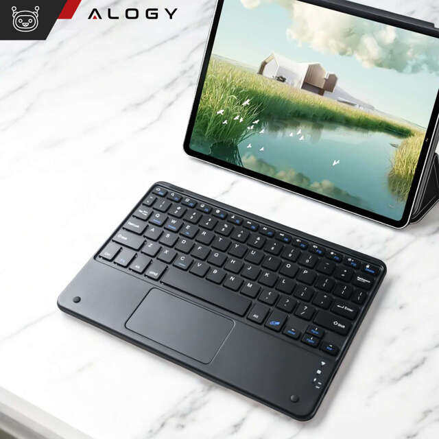 Klawiatura Bezprzewodowa z touchpadem Bluetooth touchpad do PC TV tabletu USB-C Alogy Wireless Czarna