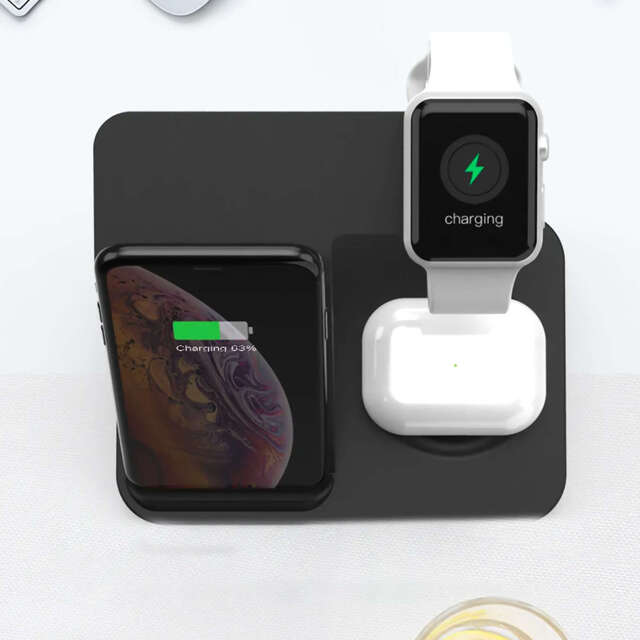 Ładowarka bezprzewodowa indukcyjna QI 15W 3w1 składana Stacja dokująca Alogy Charger do Apple iPhone / Watch / AirPods