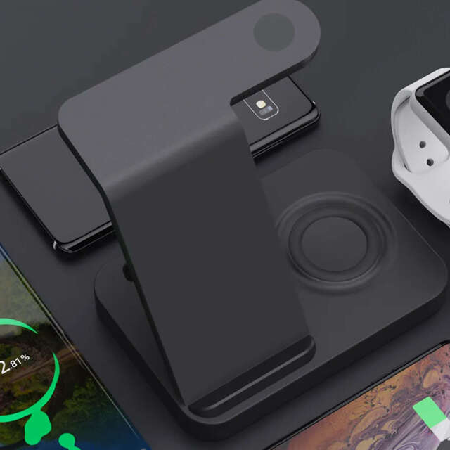 Ładowarka bezprzewodowa indukcyjna QI 15W 3w1 składana Stacja dokująca Alogy Charger do Apple iPhone / Watch / AirPods