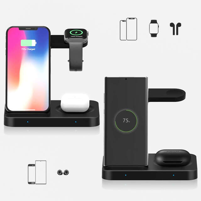 Ładowarka bezprzewodowa indukcyjna QI 15W 3w1 składana Stacja dokująca Alogy Charger do Apple iPhone / Watch / AirPods