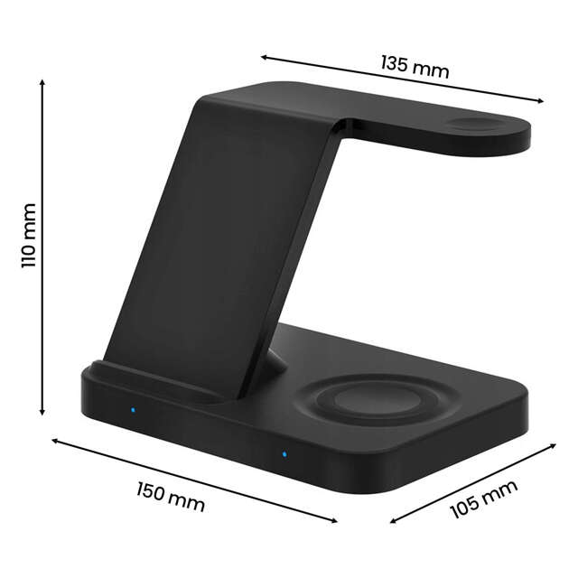 Ładowarka bezprzewodowa indukcyjna QI 15W 3w1 składana Stacja dokująca Alogy Charger do Apple iPhone / Watch / AirPods