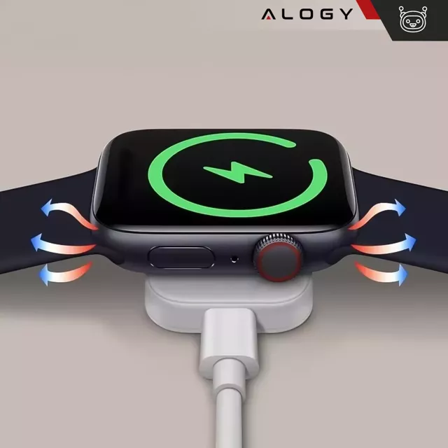 Ładowarka indukcyjna do Apple Watch Alogy Charger z portem USB-C mini ładowarka przenośna Biała