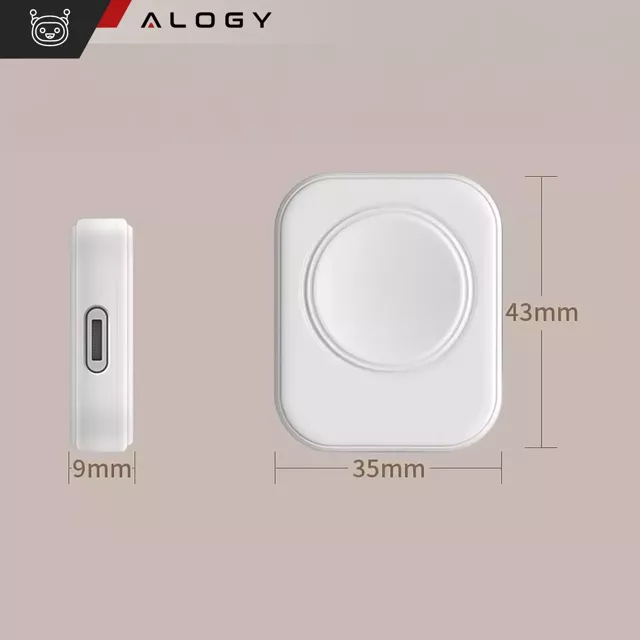 Ładowarka indukcyjna do Apple Watch Alogy Charger z portem USB-C mini ładowarka przenośna Biała