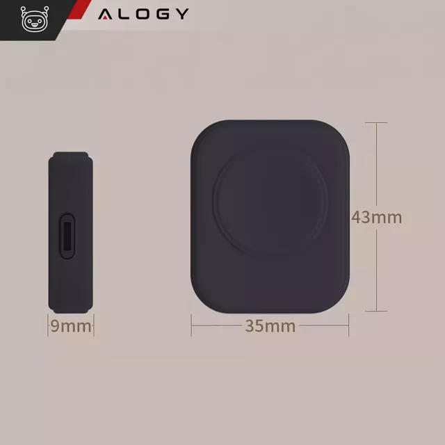 Ładowarka indukcyjna do Apple Watch Alogy Charger z portem USB-C mini ładowarka przenośna Czarna