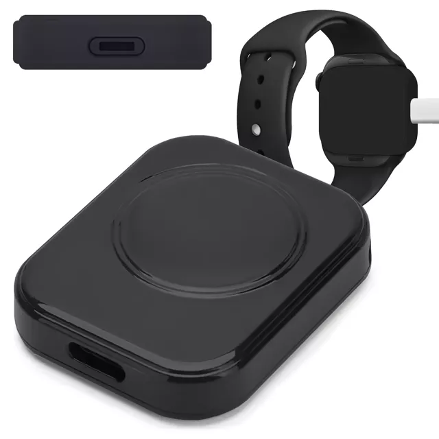 Ładowarka indukcyjna do Apple Watch Alogy Charger z portem USB-C mini ładowarka przenośna Czarna